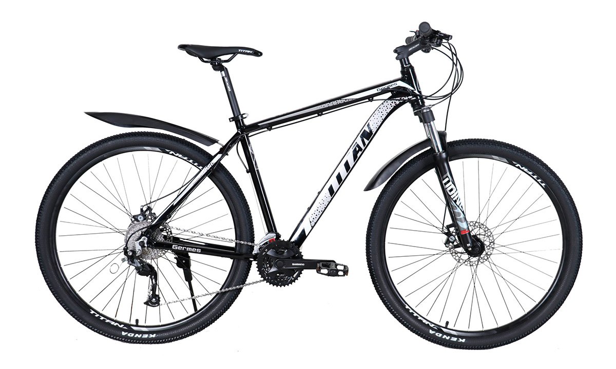 Фотография Велосипед Titan Germes 27,5" 2021, размер М, Серый 